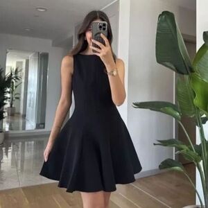 Zara Collection Black Pleated Short Dress